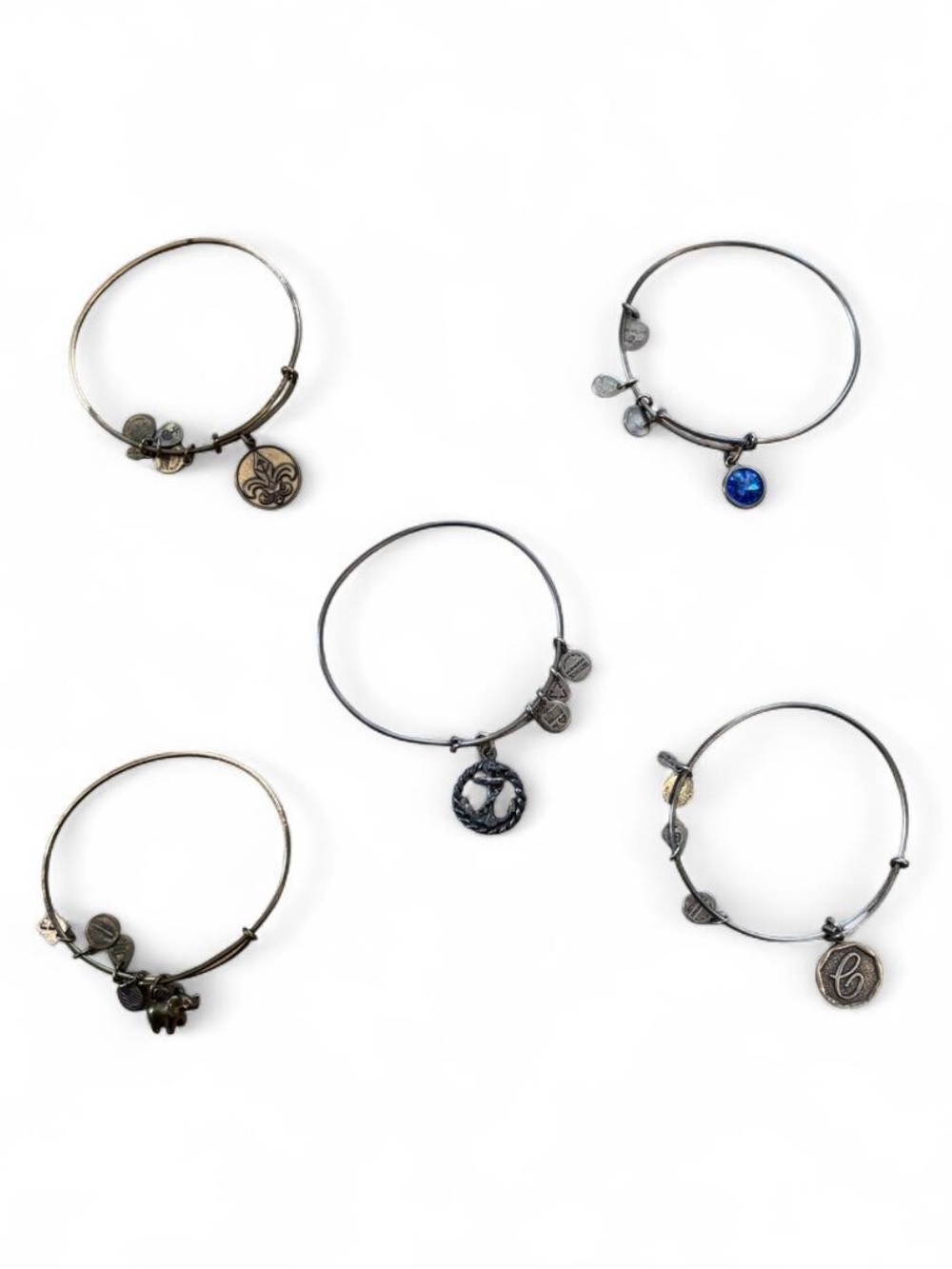 Alex and Ani Bracelet Bundle Lot of 5 Vintage 2010s Charm Bangles